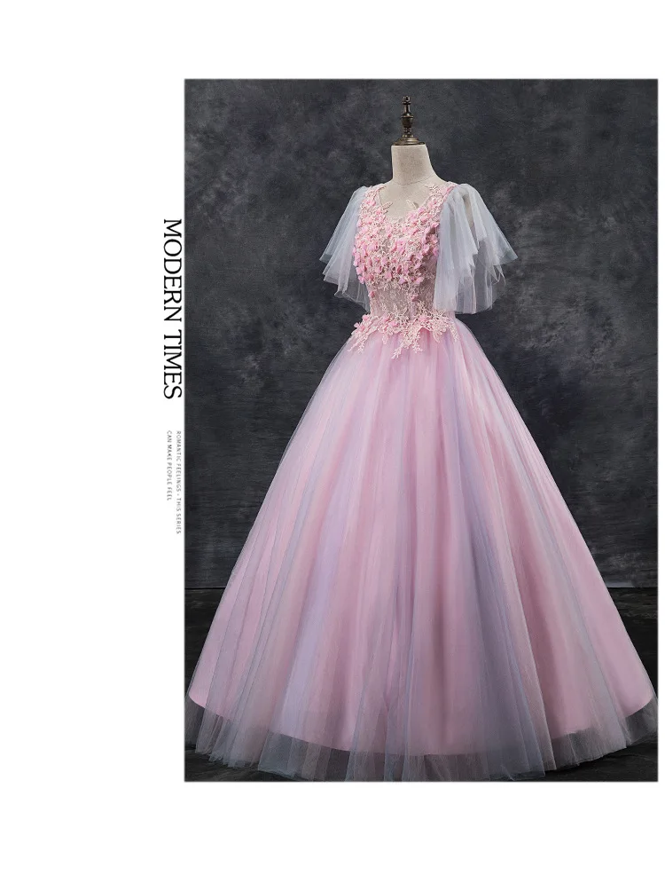 Розовые платья Quinceanera аппликация для бального платья Кружева Кристалл выпускного вечера Дебютант сладкий 16 платье корсет vestidos de 15 anos