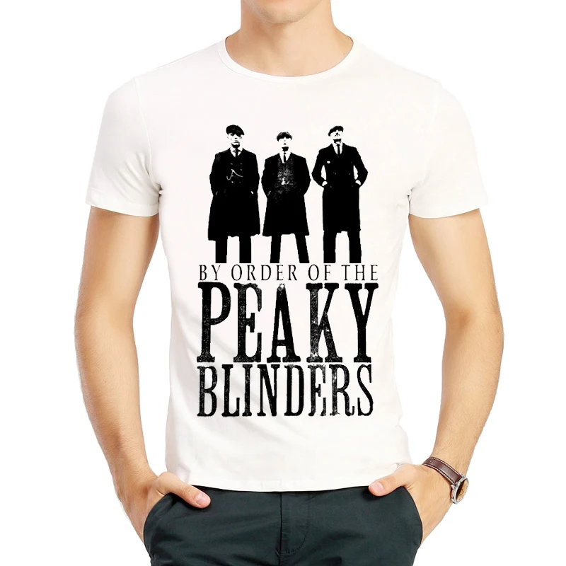 Мужская белая футболка с коротким рукавом логотипом Peaky Blinders | одежда