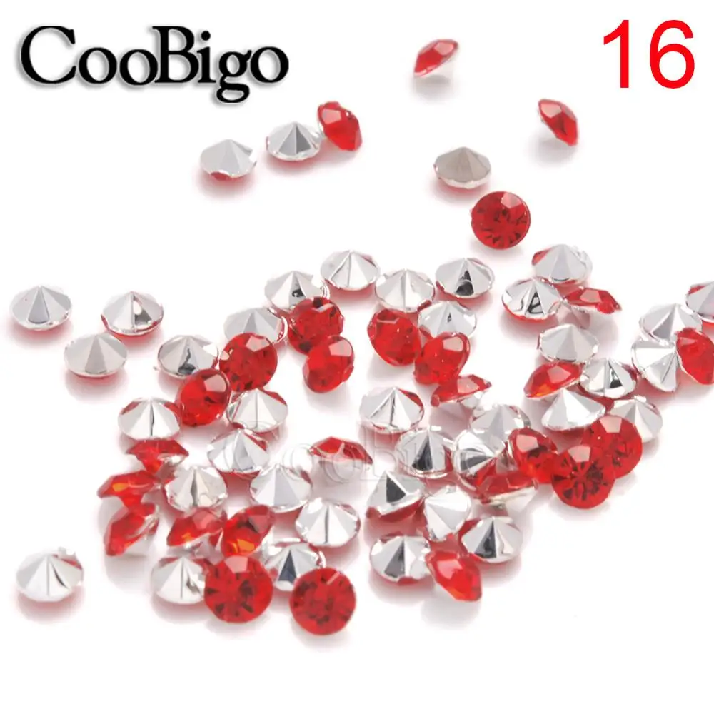 16 10000pcs 4mm Round Color Pointed Foiled Back Czech Crystal Rhinestones Jewels Faceted Glass Stone Nail Art Beads DIY Craft - Цвет: 16