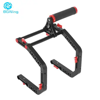 

BGNing CNC 15mm Rig Rods Rail Clamp Mount Camera Cage w/ Top Handle Grip C Shape Arm Bracket Focus Follow System Film Video DSLR