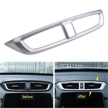 

Silver Interior Middle Outlet Vent Cover Trim Bezel Frame Decoration Fit for Honda CRV 2017-2018
