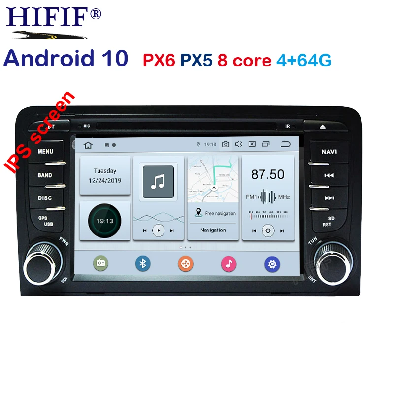 IPS DSP 4G Android 10 автомобильный DVD GPS для Audi A3 8P 2003 2012 S3 2006 RS3 Sportback 2011 мультимедийный