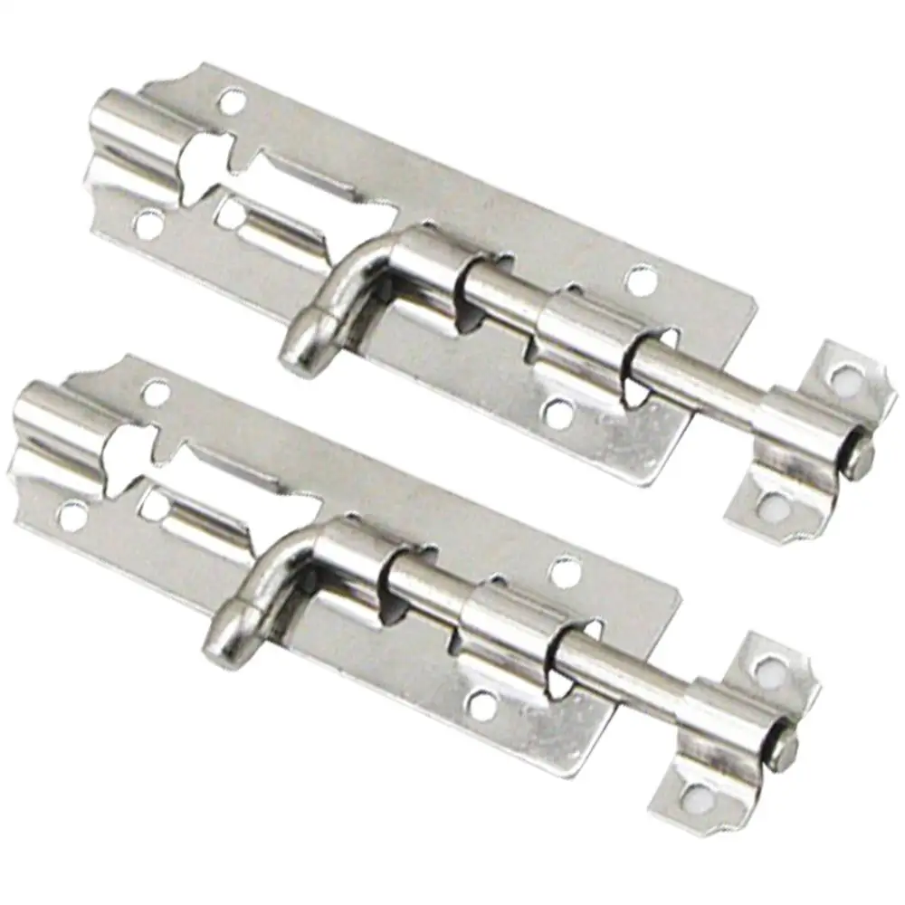 2 Pack Door Bolt for Wooden Gates Stainless Steel Door Bolts, Lock Sliding Bolts for Indoor and Outdoor 4 Inch, with Screws