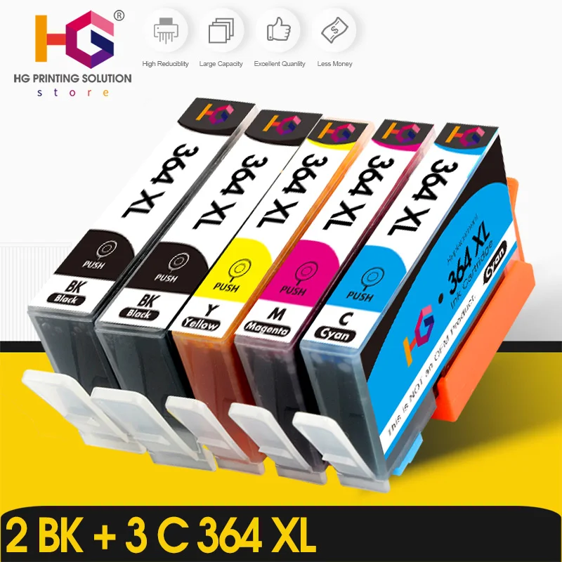 Printer Ink Cartridge 4 pcs for HP364XL HP 364 XL for HP Photosmart 5510 5515 6510 B010a B109a B209a Deskjet 3070A HP364