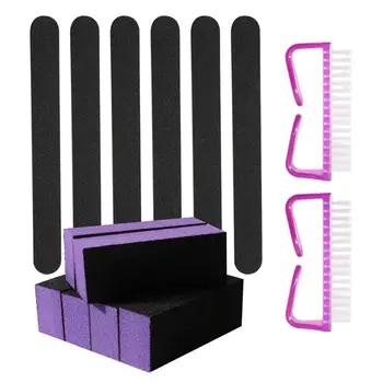 

1 Set Manicure Suits Nail Polishing Tools Powder Cleaning Brush Handheld Polish Strip Blocks DIY Nail Art Supplies