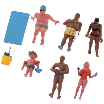 

Beach Rest Traveler People Character Miniature Package (6) HO Model Figures