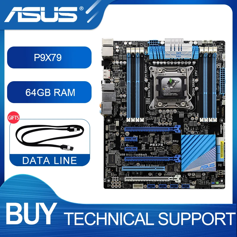 

For ASUS P9X79 LGA2011 four-channel X79 motherboard supports E5-2670 v2 3960X