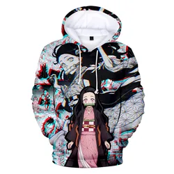 Sudadera con capucha de Demon Slayer 3d, para mujer y hombre, de manga larga, con estampado de Kamado, Nezuko 3d