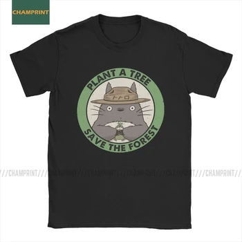 

Save The Forest Totoro Men T Shirts Miyazaki Anime Japan Manga My Neighbor Ghibli Spirit Tee Shirt Short Sleeve T-Shirt Cotton