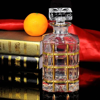 

crystal glass Lead-free Whiskey Decanter for Liquor Scotch Bourbon or Wine 200901-07