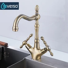 Высокое качество EVERSO смеситель для кухни Бронзовый Смеситель для воды латунный Смеситель для кухни античный кран смеситель для кухни смеситель для раковины холодная горячая вода