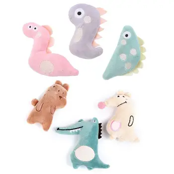 

6pcs Dinosaur Shape Funny Plush Toy Cat Teeth Grinding Catnip Kitten Chewing