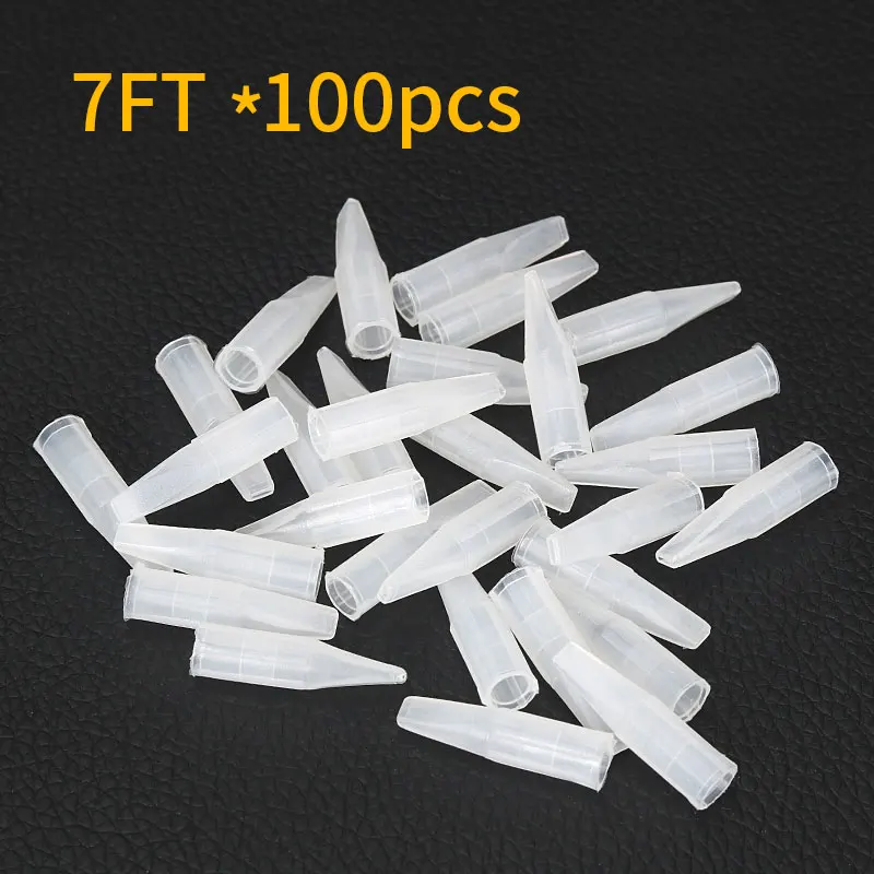 

Newest 100pcs 7F Eyebrow Tattoo Tips Permanent Makeup Needle Tip Tattoo Nozzle Needle Caps 7FT