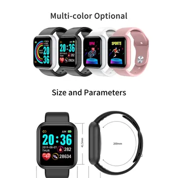 

Smart Watch Y68 Waterproof Bluetooth Sport SmartWatch Men For IPhone Fitness Tracker Heart Rate Monitor Women