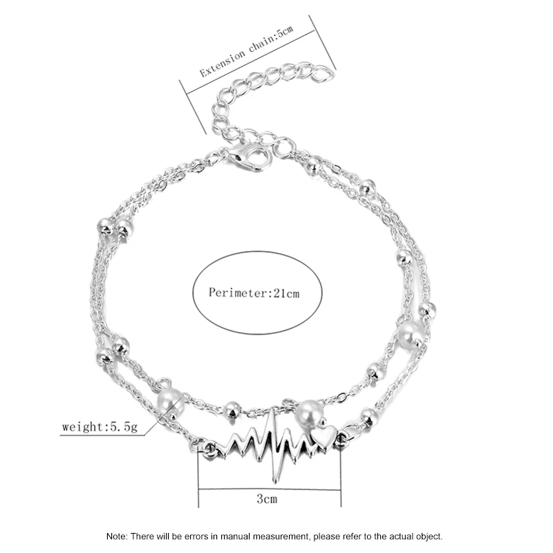 Горячая Распродажа, дизайн, модный браслет на лодыжку, серебро, имитация жемчуга, сердце, бусины, ножные браслеты, женские богемные ювелирные изделия, подарок для влюбленных