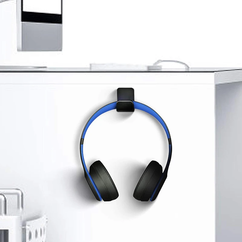 Headset Stand 4 PCS Hanger Wall Mount Holder No Drilling Required Universal Headphone Holder Hook with Cable Clip