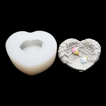 

Crystal Epoxy Resin Mold Angel Wing Storage Box Casting DIY Craft Silicone Mould
