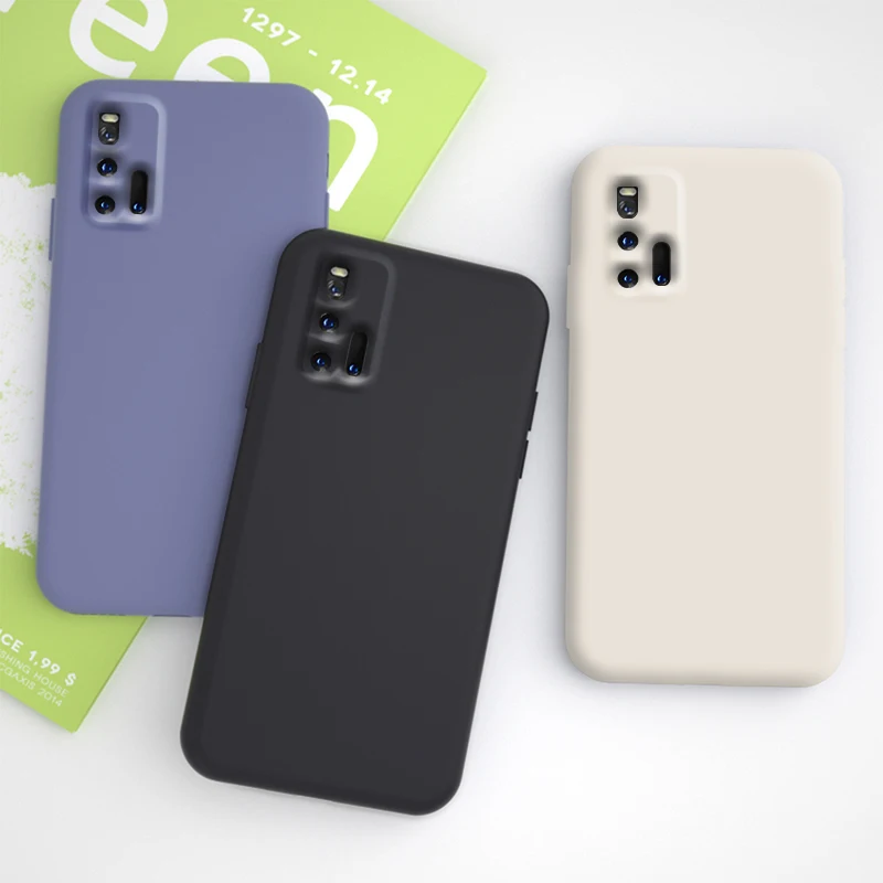 Чехол для Vivo IQOO Neo 3 Z1 Z6 X27 X30 Pro Y50 S6 мягкий жидкий силикон с полным покрытием защита