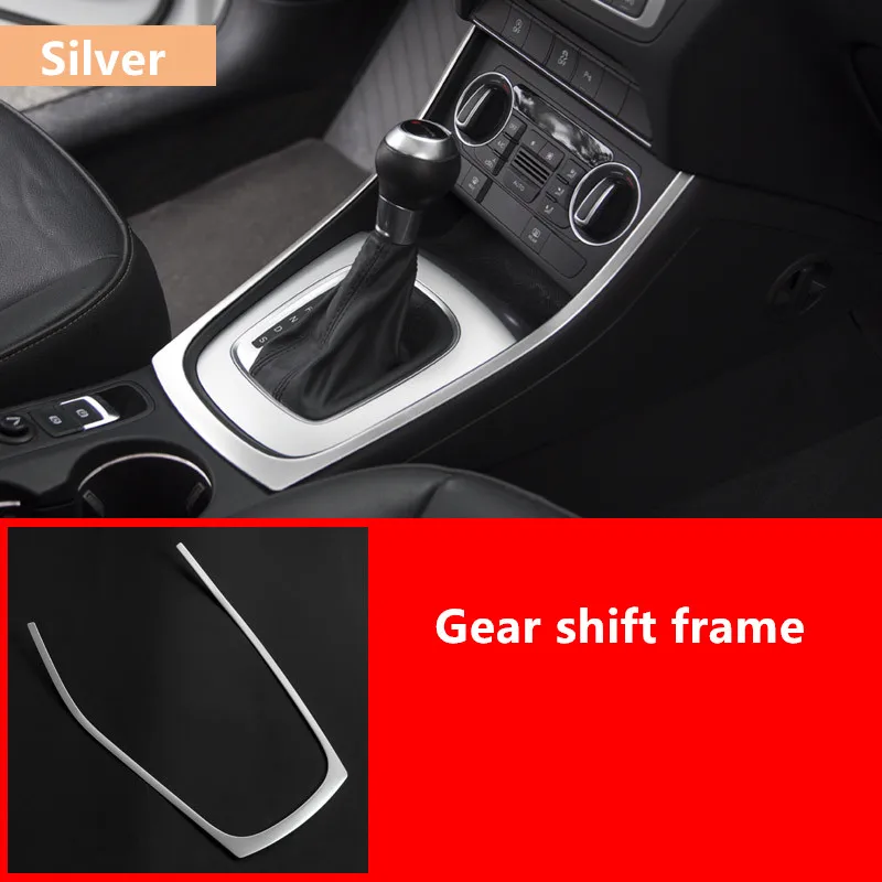 gear shift frame Автомобильная дверная ручка стерео аудио динамик рамка Накладка для Audi Q3 2013-18 нержавеющая сталь консоль Декор полоса лампа для чтения рамка - Название цвета: gear shift frame