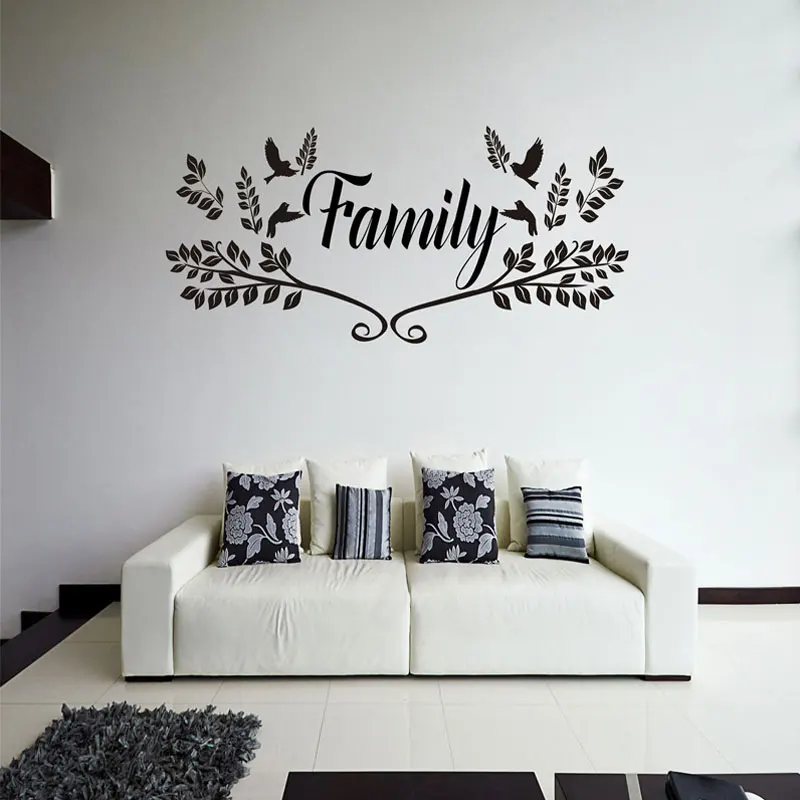 

Family Love Wall Sticker Tree Birds Home Decor Living Room Bedroom Vinyl Decals Removable Interior Decoration Murals Branch A363