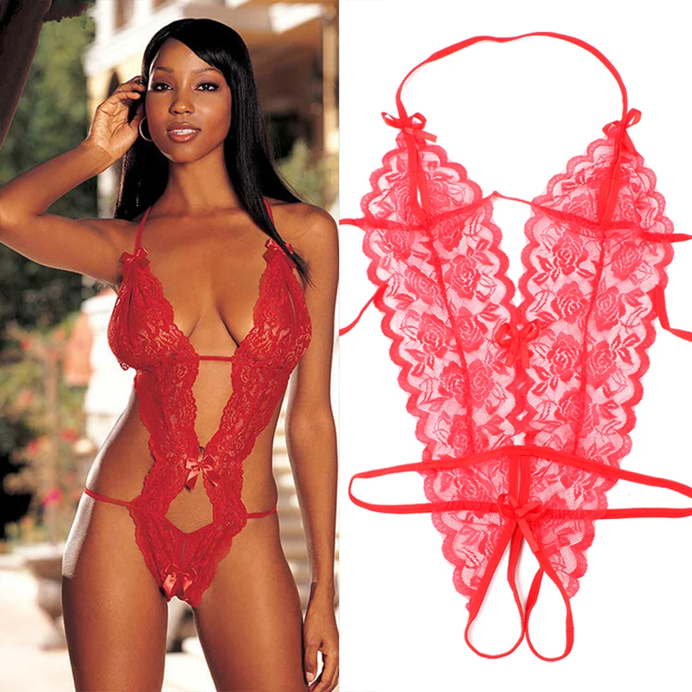 

Erotic Lingerie Sexy Costumes Lace Siamese Perspective Three-Point Underwear G-string Sexy christmas Lingerie Adult Products