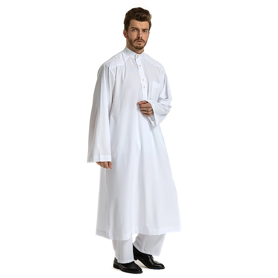 Clomplu повседневные мусульманские комплекты abaya нарядное платье в арабском стиле мусульманская одежда для мужчин новинка с длинными рукавами мужская одежда желтого, серого, белого цвета