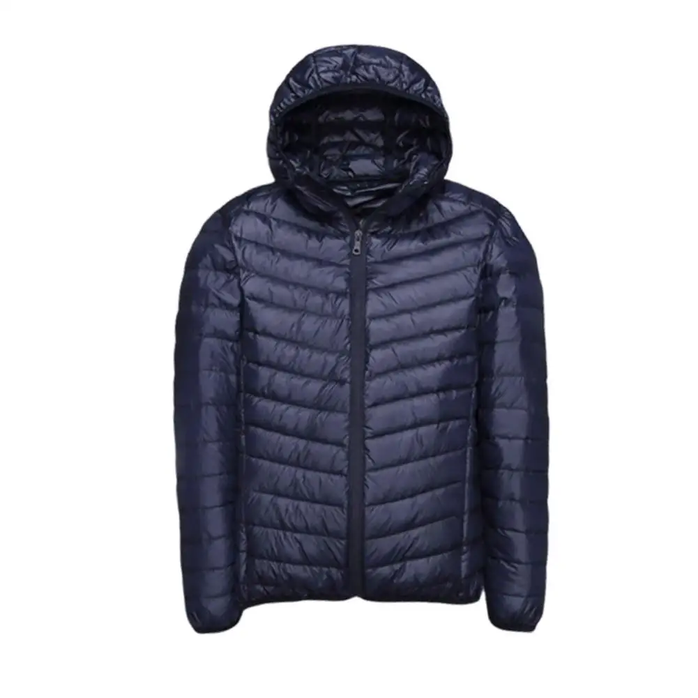 navy blue Ультра-светильник с капюшоном, белый утиный пух, мужская куртка, теплая куртка, Мужская куртка, Прямая поставка - Цвет: navy blue