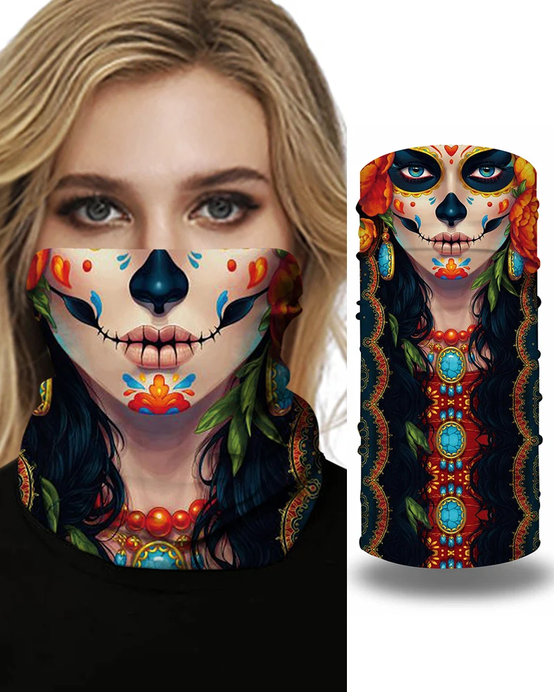 

Skull Girl Cartoon Animal Print Face Bandana Magic Scarf Headwrap Balaclava