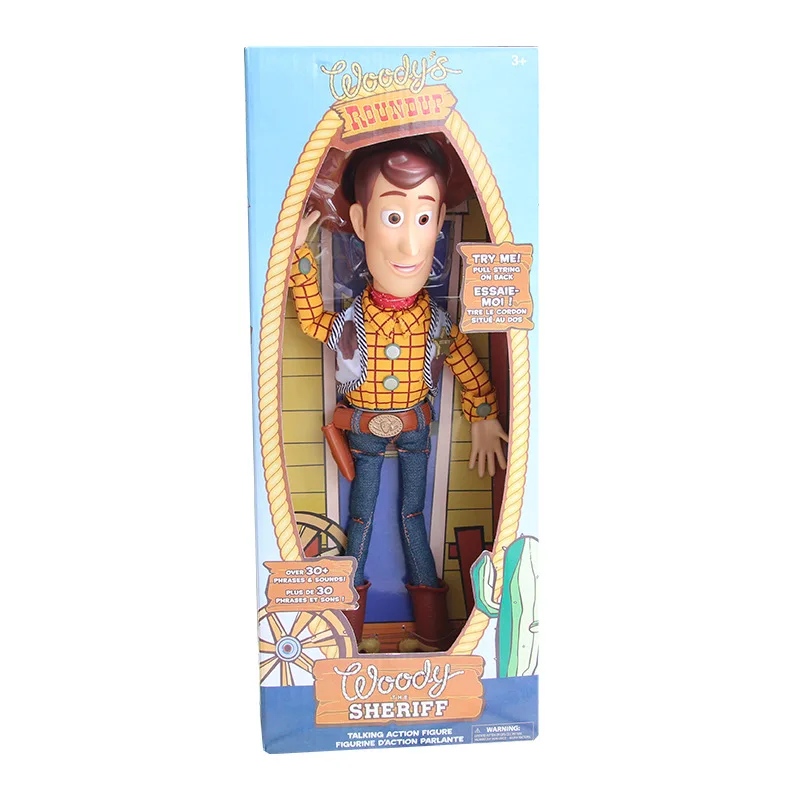 

16'' Disney Pixar Toy Story 4 Talking Woody Jessie Buzz Lightyear Bo Peep Doll Action Figures Collectible Model Toy for Children