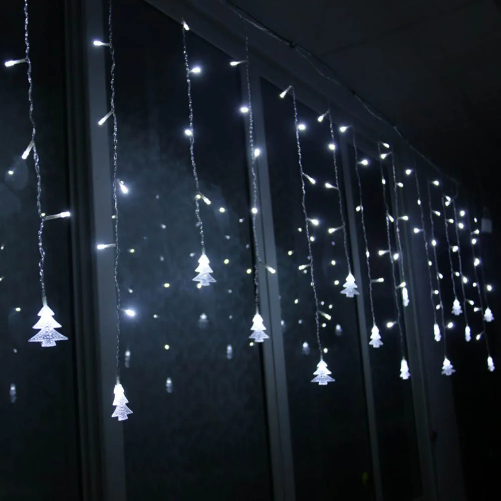 Waterproof 4M Christmas Lights Curtain Waterfall Fairy Light AC 110V/220V Holiday Party Decorative Lamp String led guirlande