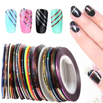 

30Pcs/Set Nail Gold Silver Wire Nail Art Tool Painting Wire High Sticker Quality Line Nail Nail Laser Beauty