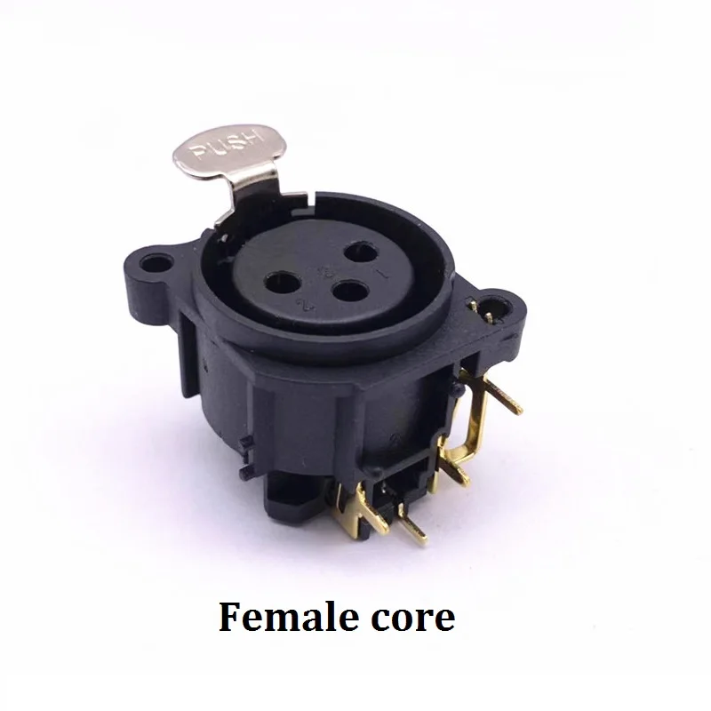 Female core Панель Шасси металлический квадратный микрофон jack Enchufe 3PIN XLR разъем 3PIN Мужской Женский Разъем провода разъем XLR jack - Цвет: Female core