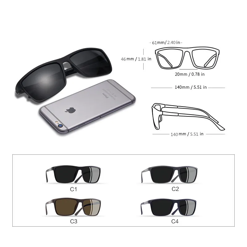 Kopen Aofly Brand Design Zonnebril Mannen Rijden Mannelijke Gepolariseerde Zonnebril Vintage Vierkant Frame Eyewear Oculos Gafas UV400 AF8103