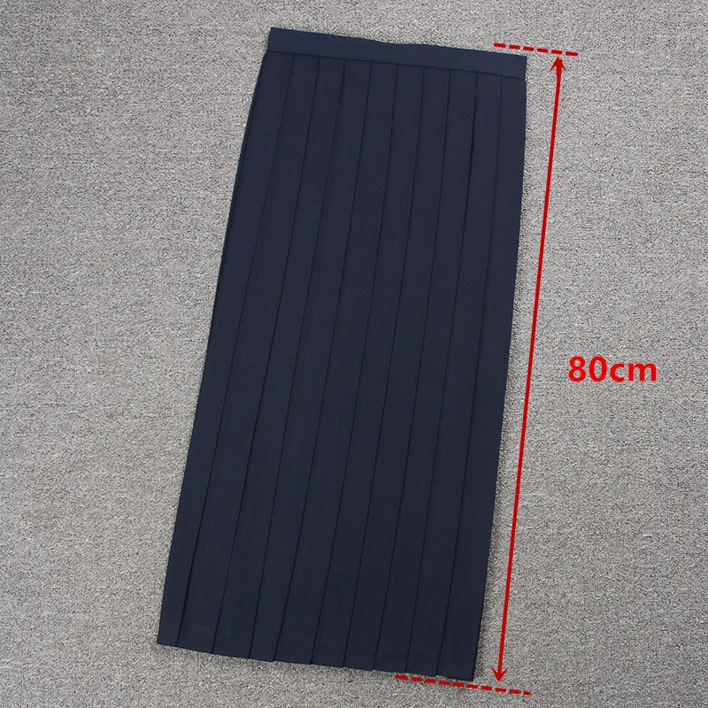 Navy blue 80cm Школьные платья матросский костюм Простой плиссированный юбка Jk униформа косплей колледж Средний Школьный костюм черный синий серый короткая юбка - Цвет: Navy blue 80cm