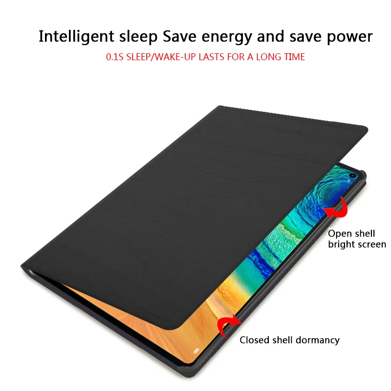 Для huawei MatePad Pro, 10,8 дюймов, чехол с текстурой древесины, чехол из полиуретановой кожи для планшета, ультра тонкий легкий флип-чехол с подставкой, защитный чехол