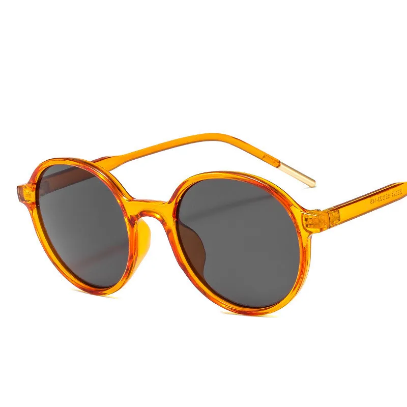 RBROVO новые круглые женские солнцезащитные очки Классические винтажные очки для покупок уличные Beat Oculos De Sol Gafas UV400 - Цвет линз: OrangerGray
