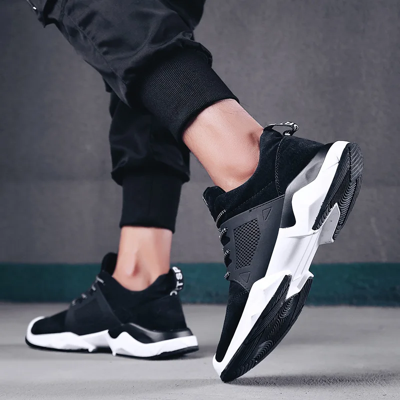 

MEN'S SHOES Winter plus Velvet Warm Cotton-padded Shoes Men Sports Casual Shoe Korean-style Stylish Sneaker Versatile Black Tren