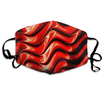 

Mouth Mask for Daily Dress Up, Red Wave Anti-dust Mouth-Muffle, Washable Reusable Holiday Half Face Masks for Mens and Womens