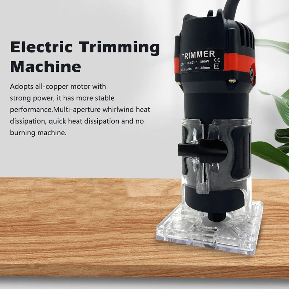 Multifunctional Electric Trimming Machine 800W Electromechanical Wood Milling Engraving Slotting Machine Woodworking Tools