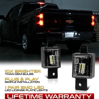 

Set License Plate Light For Chevrolet Silverado GMC Sierra 2014-2018 Super Bright Replacement Housing