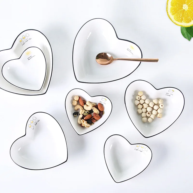 

Scandinavian Creative Salad Bowl Soup Bowl Fruit Dessert Bowl Western Ceramic Tableware Dry Fruit Bowl Loving Set