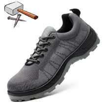 Новинка; непромокаемая обувь; Мужская и женская обувь со стальным носком; обувь для безопасности воздуха; прокалываемые рабочие кроссовки; дышащая обувь