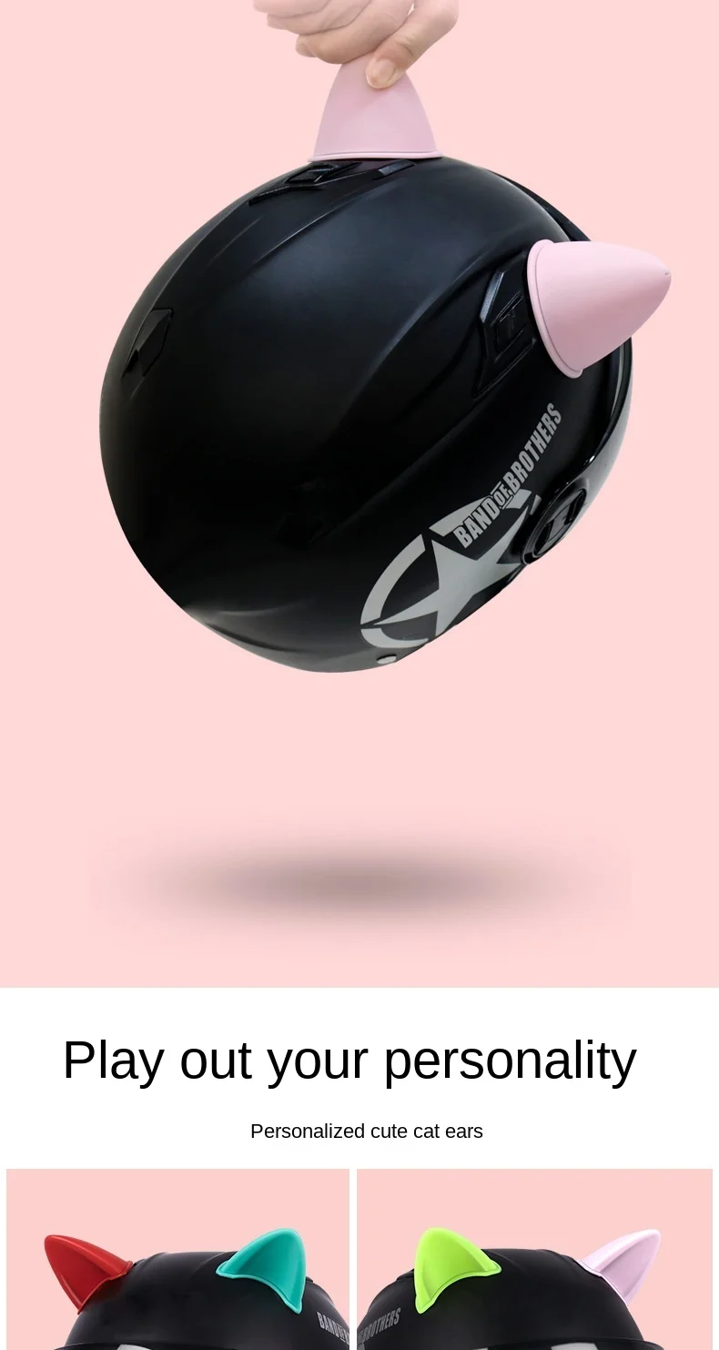 1 pcs Car motorcycle bike helmet cat beautiful ear decoration off-road motorcycle face full off-road helmet Car devil horns moto
