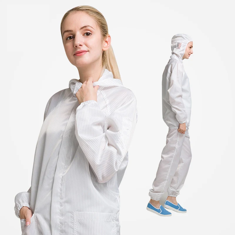 Спрей краска комбинезоны моющиеся антистатические чистая одежда Пыленепроницаемая одежда защитная одежда мужская белая Сплит с капюшоном Комбинезоны - Цвет: white