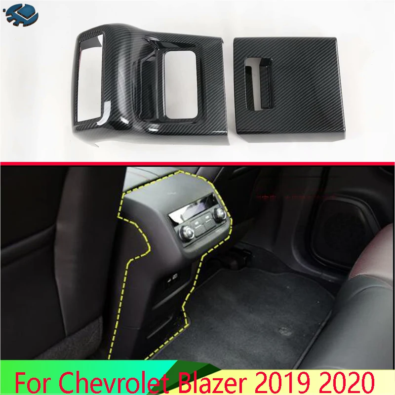 

Для Chevrolet Blazer 2019 2020 автомобильные аксессуары стильный подлокотник из углеродного волокна задняя рамка вентиляционного отверстия отделочная крышка