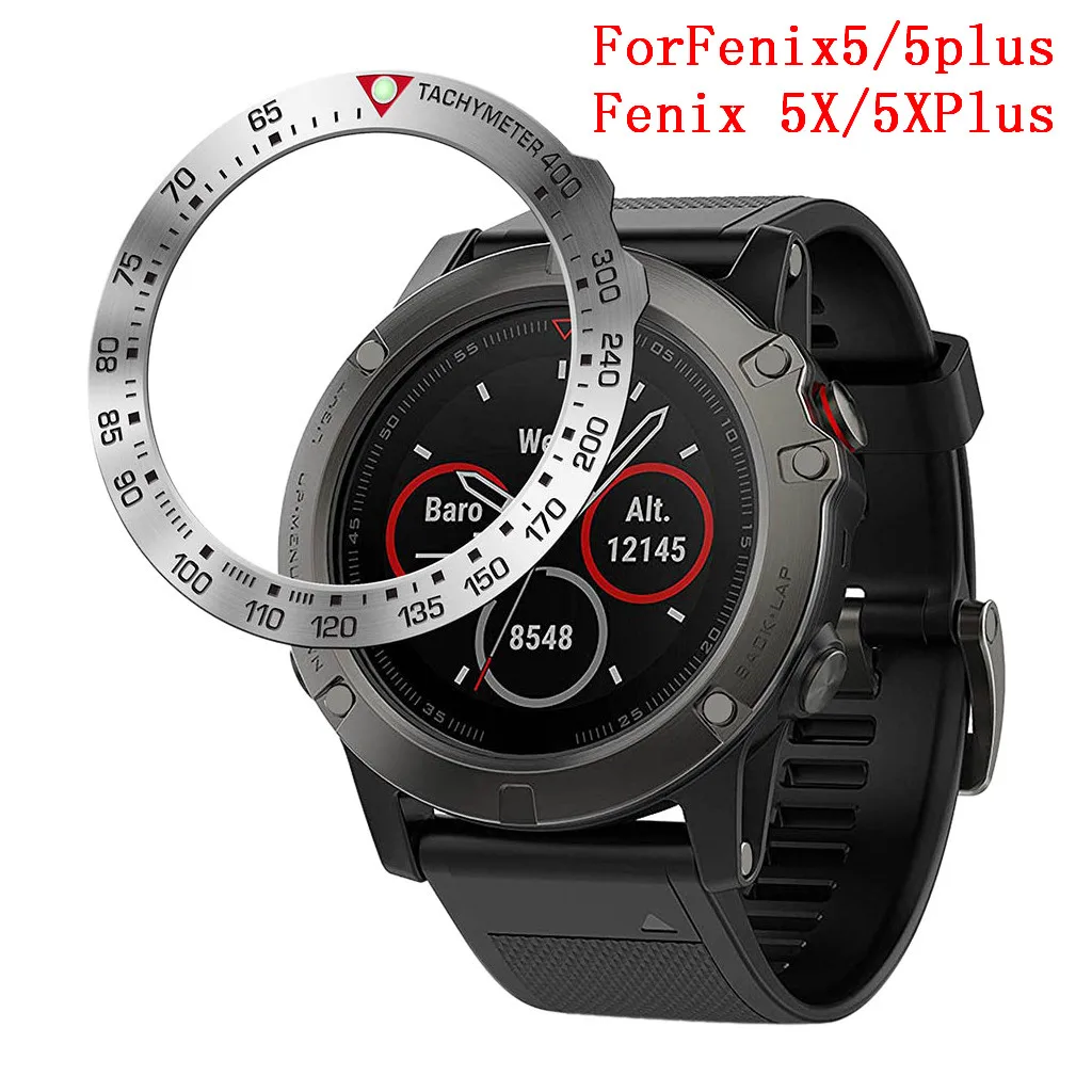 Moldura Relógio De Metal Adesivo Anel Capa Protetora Para Garmin Fenix 5X/5X Plus 