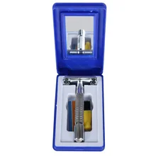 Классический влажное Бритье Лезвие безопасной бритвы Бритва Ручка Парикмахерская Мужская Руководство борода Уход за волосами+ 1 Дорожный Чехол