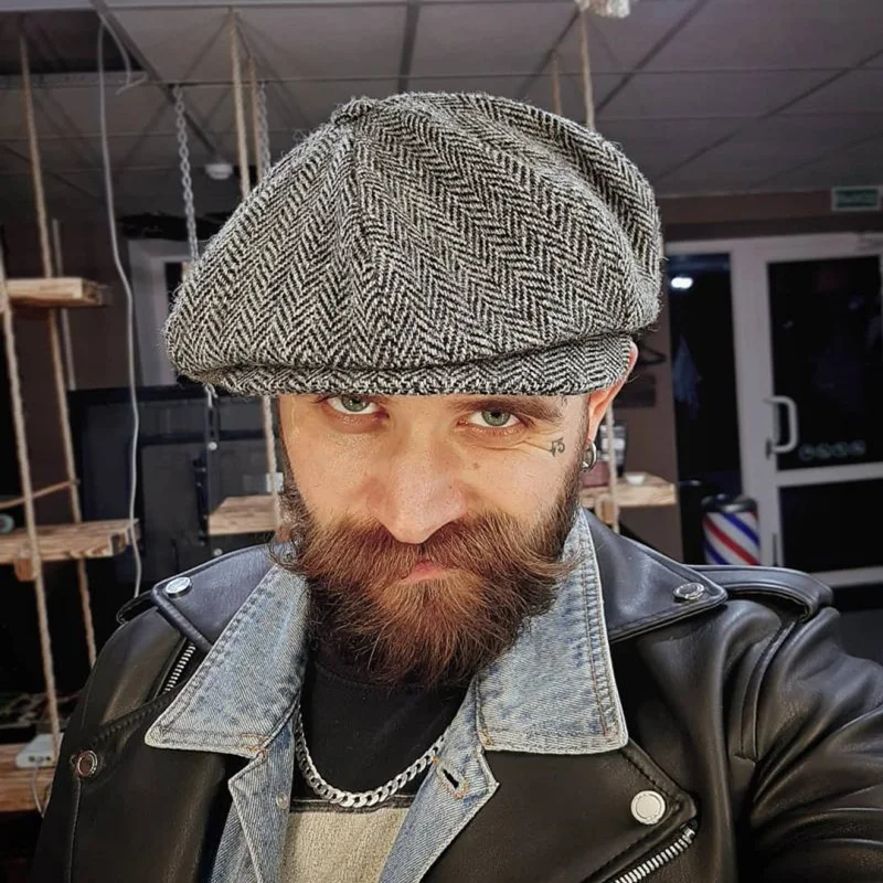 High Quality Wool Tweed Newsboy Cap For 