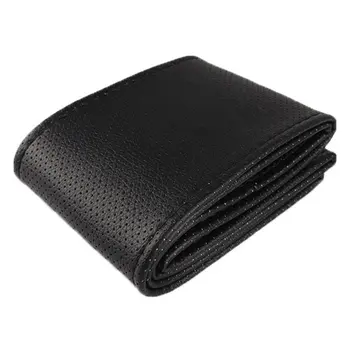 

Braid On Steering Wheel Car Steering Wheel Cover With Needles and Thread Artificial leather Diameter 38cm Auto Car Access