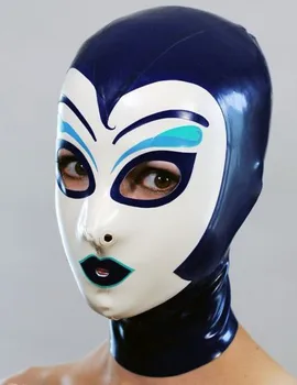 

(Latex 31) Latex opera Hood Rubber Latec Fetish Mask With Back Zipped 0.4MM thickness